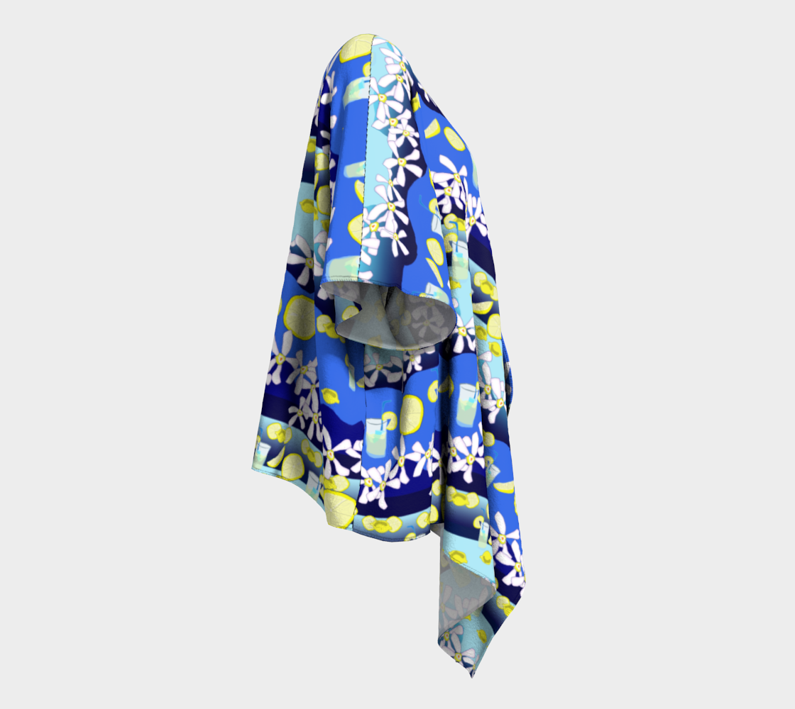 Lemonade Pattern Draped Kimono