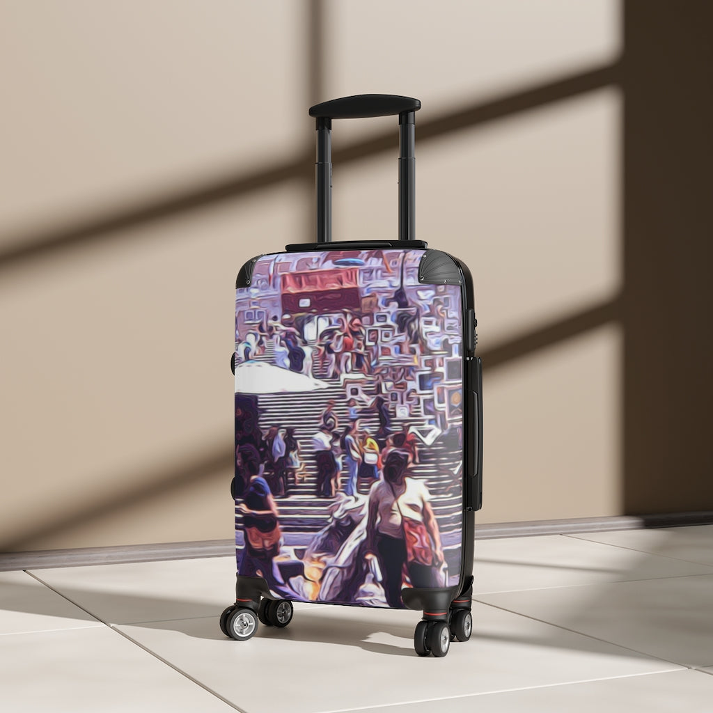 Vintage Travel Art Market On. The Steps in Rome Cabin Suitcase