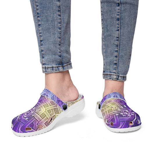 Purple Celtic Knot Kaleidoscope 413. All Over Printed Clogs