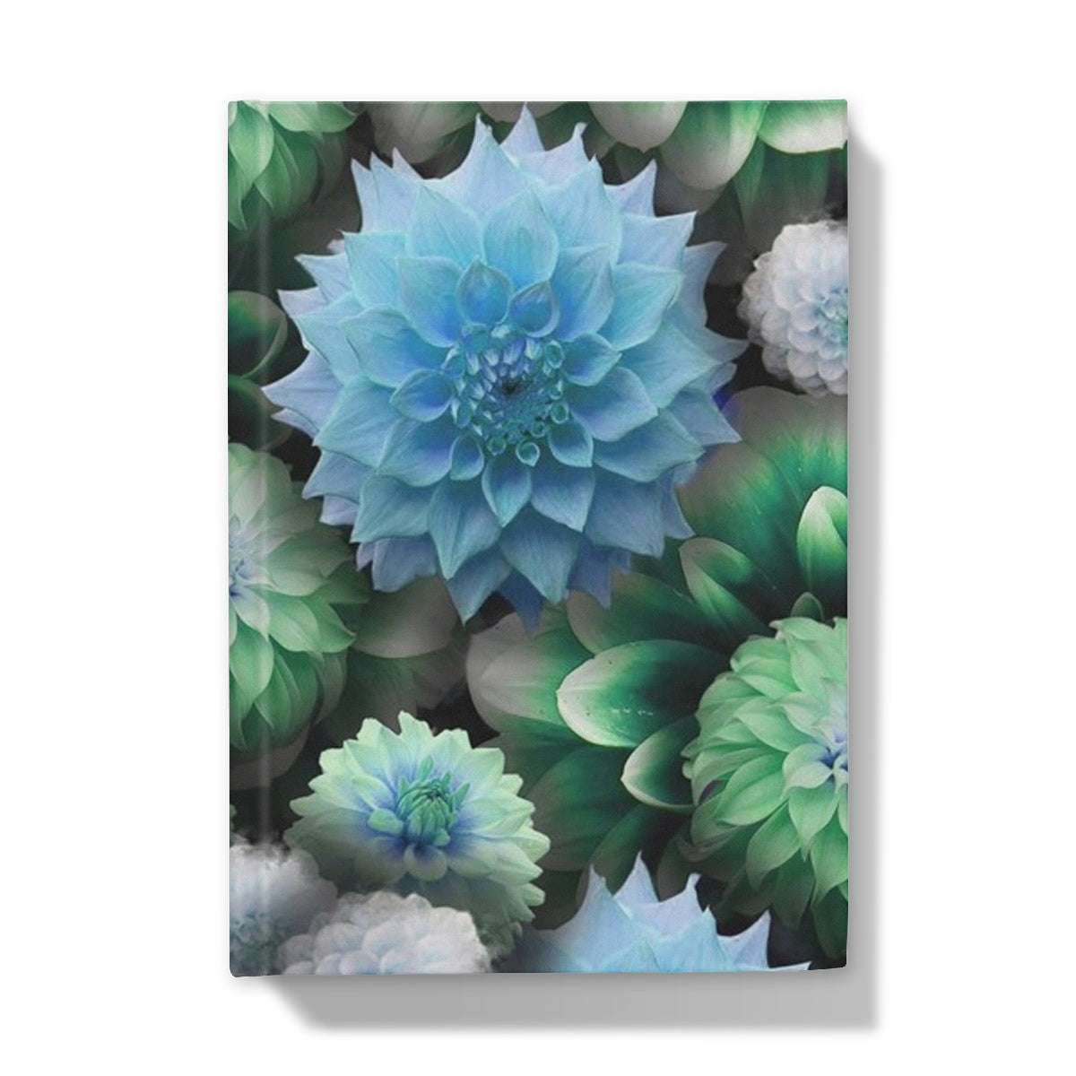 Blue Green Dahlias Hardback Journal