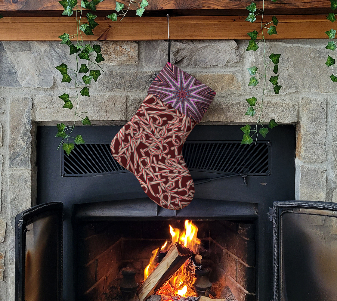 Candy Cane Pattern Holiday Stocking