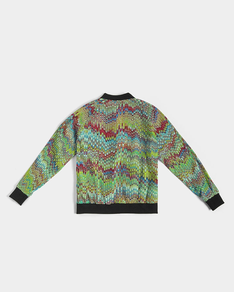 Cool Green Marbled Women's Bomber Jacket