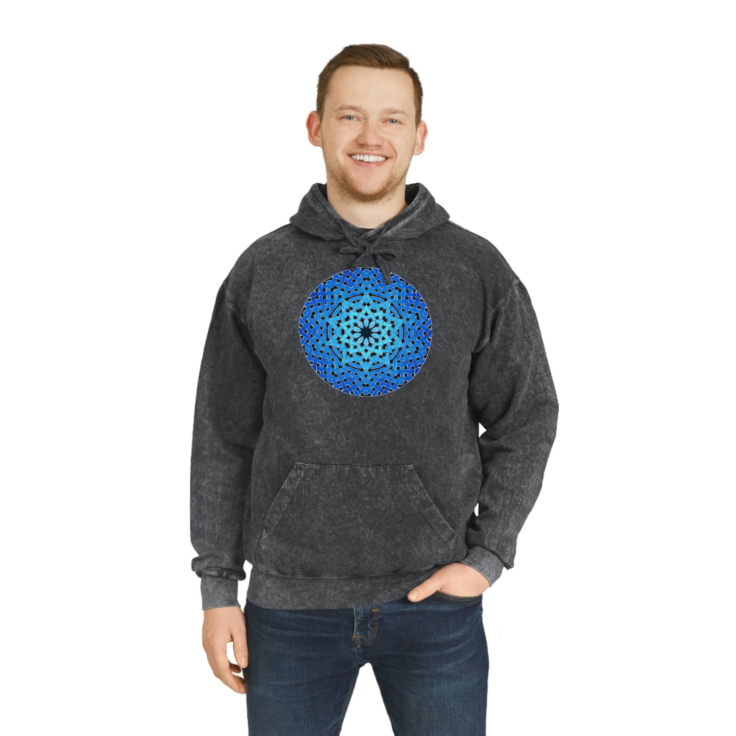 Blue Celtic Star Unisex Mineral Wash Hoodie