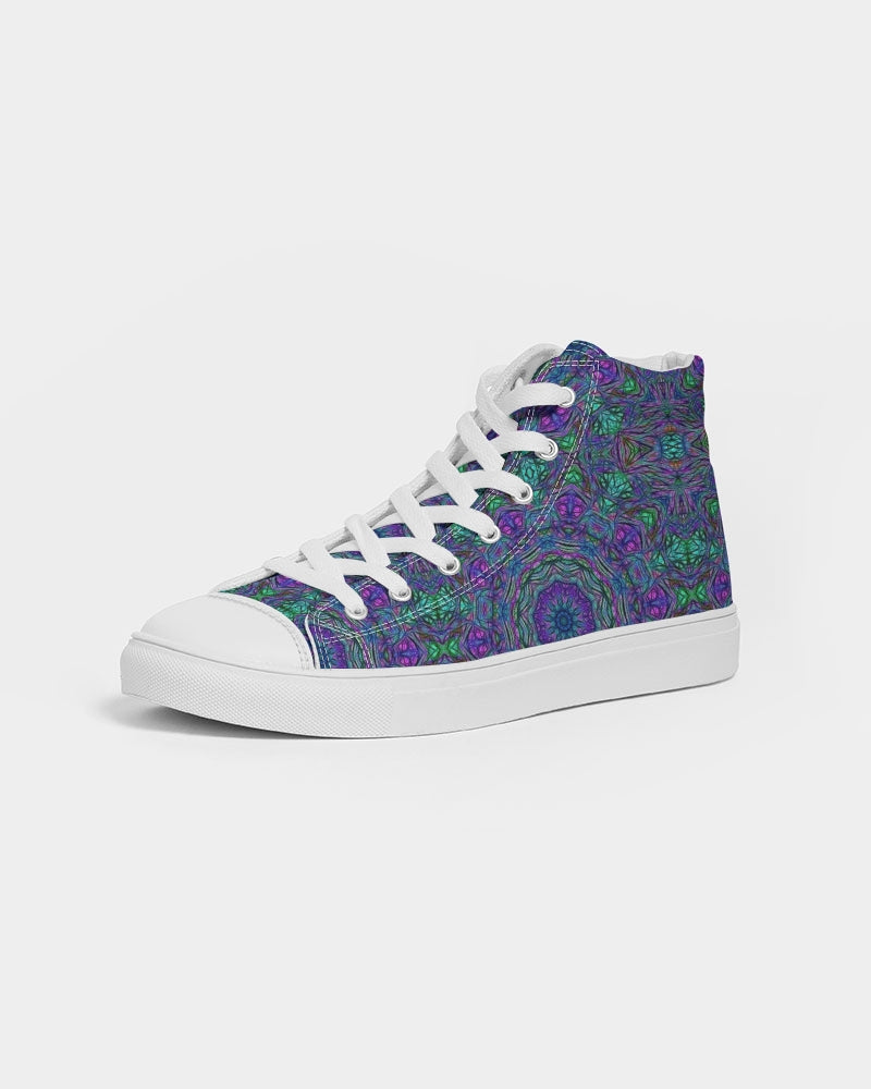 Blue Green Purple Kaleidoscope Women's Hightop Canvas Shoe