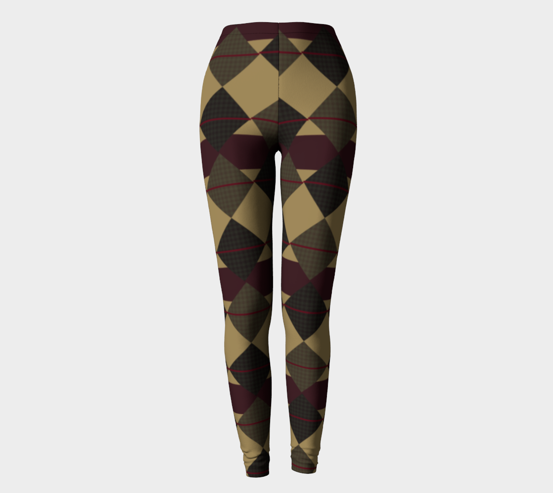 Checkered Brown Plaid Leggings