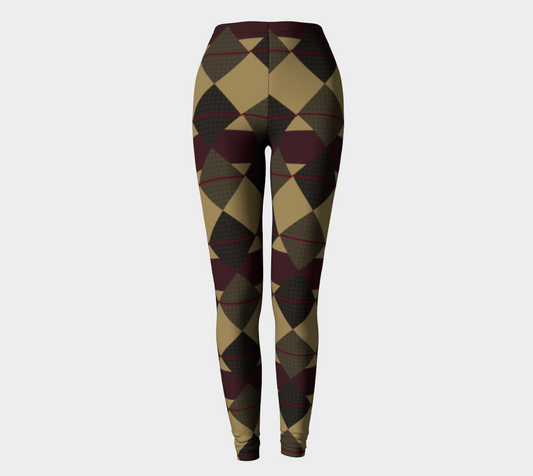 Checkered Brown Plaid Leggings