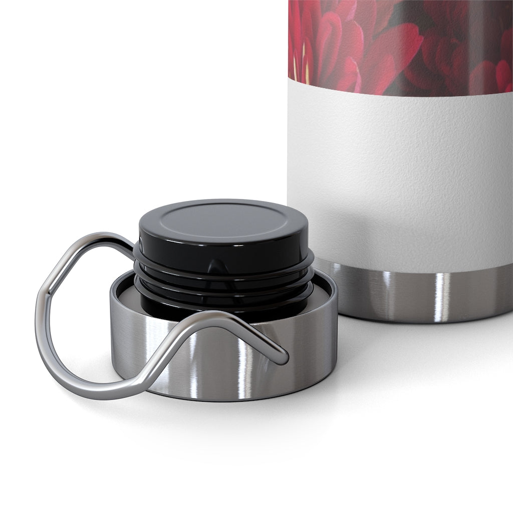 Peach and Pink Zinnias 22oz Vacuum Insulated Bottle
