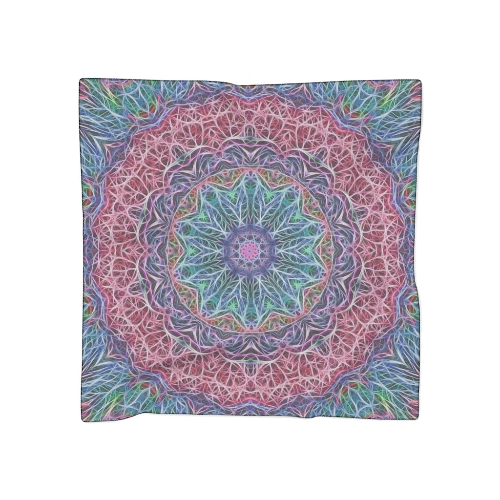 Blue and Pink Kaleidoscope Poly Scarf