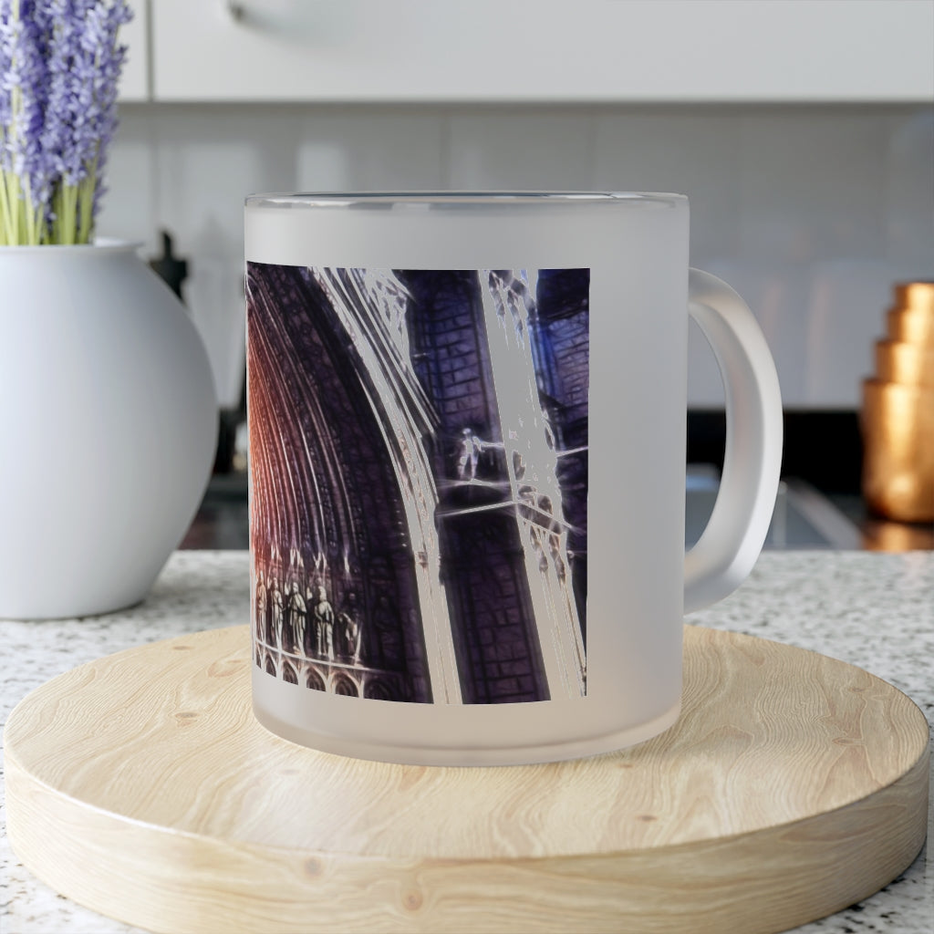 Sun In The Arch of A Cathedral Door Frosted Glass Mug