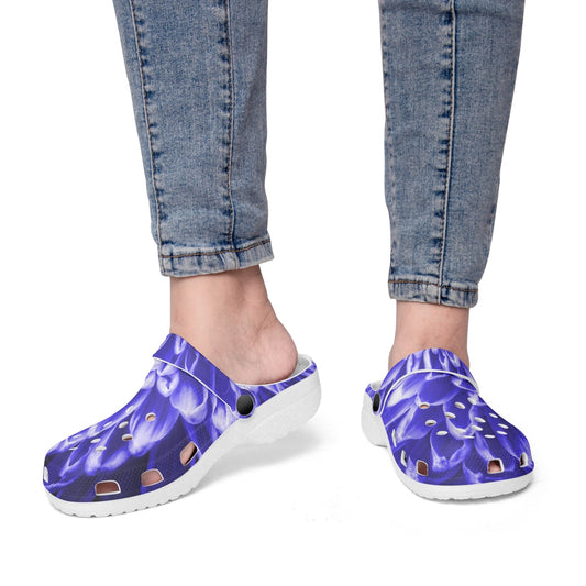 Blue Chrysanthemum 413. All Over Printed Clogs