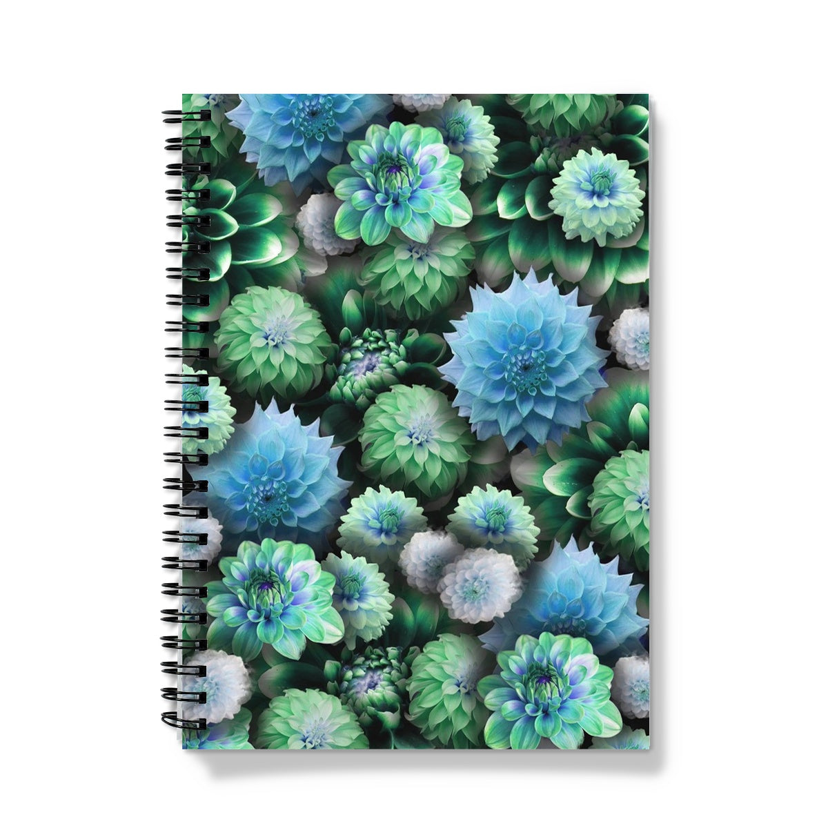 Blue Green Dahlias Notebook