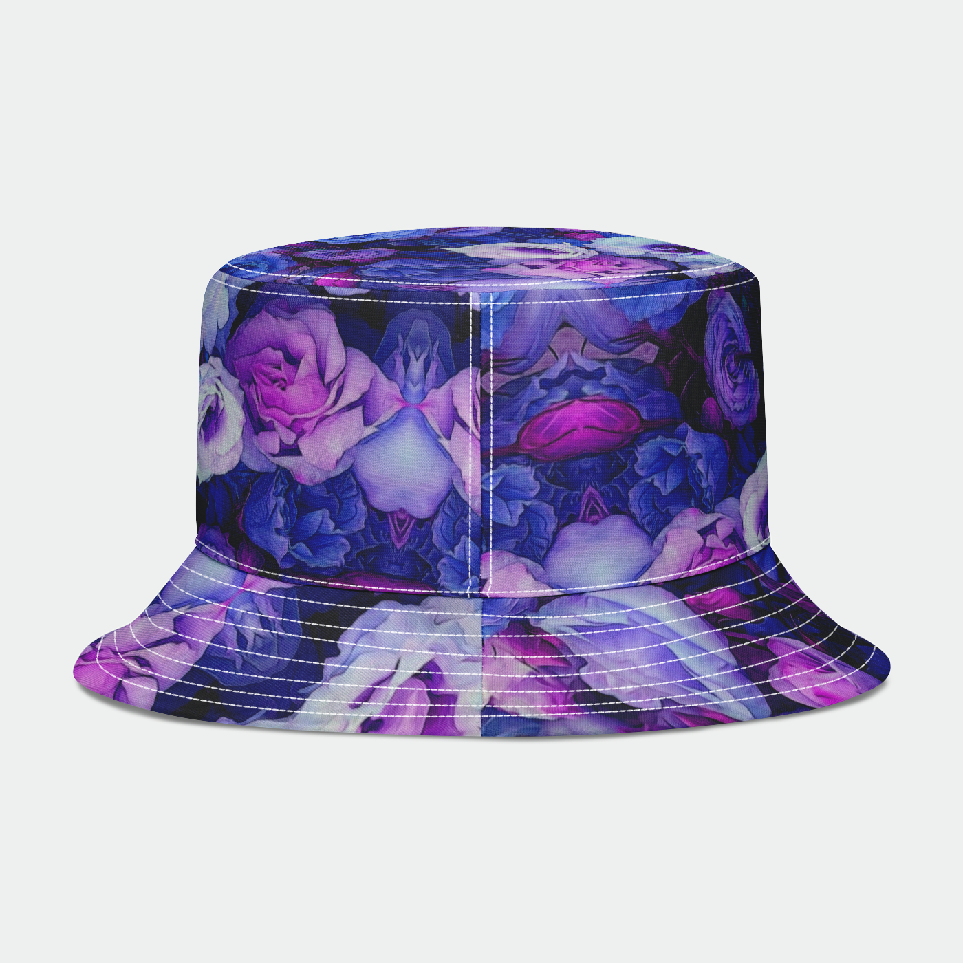 Periwinkle Flower Kaleidoscope Bucket Hat