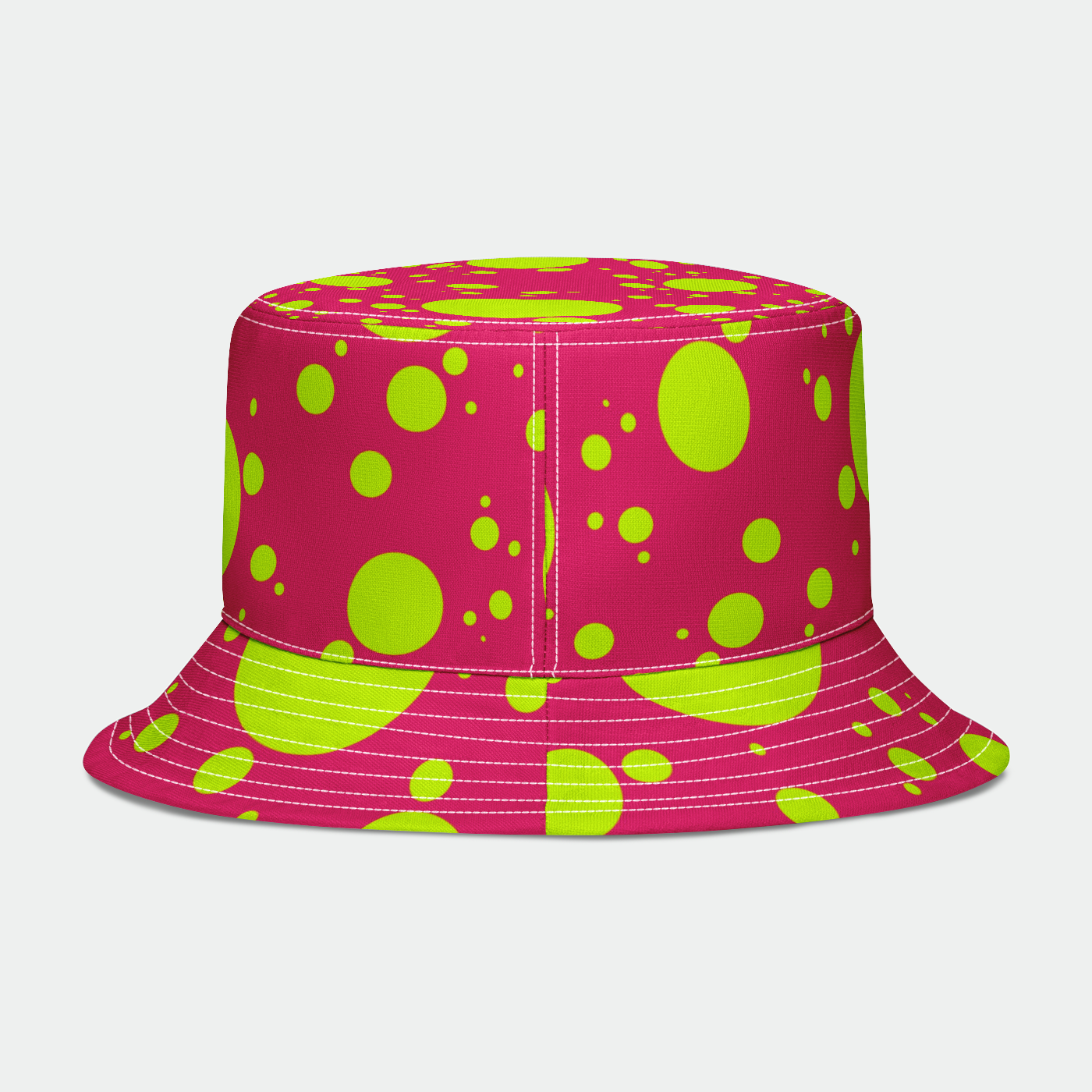 Pink and Yellow Polkadots Bucket Hat