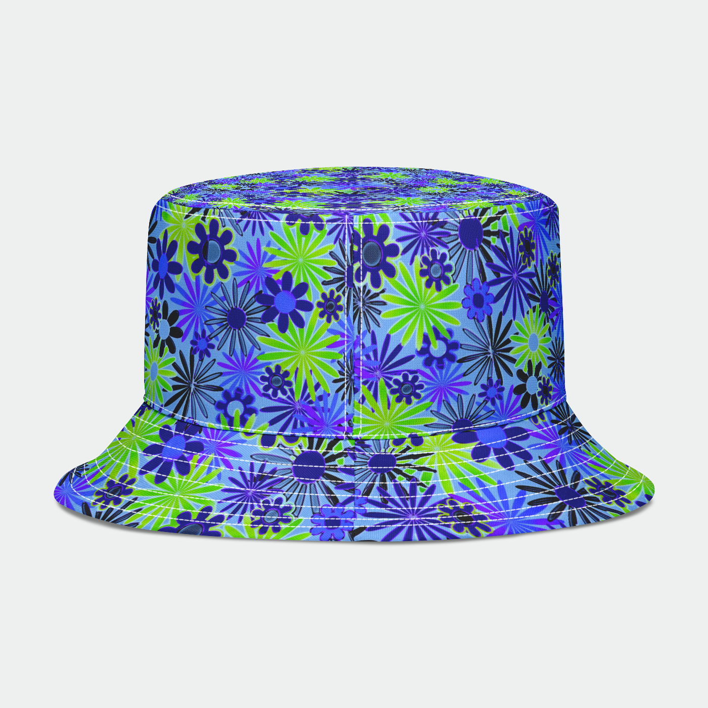 Blue and Green Daisies Bucket Hat