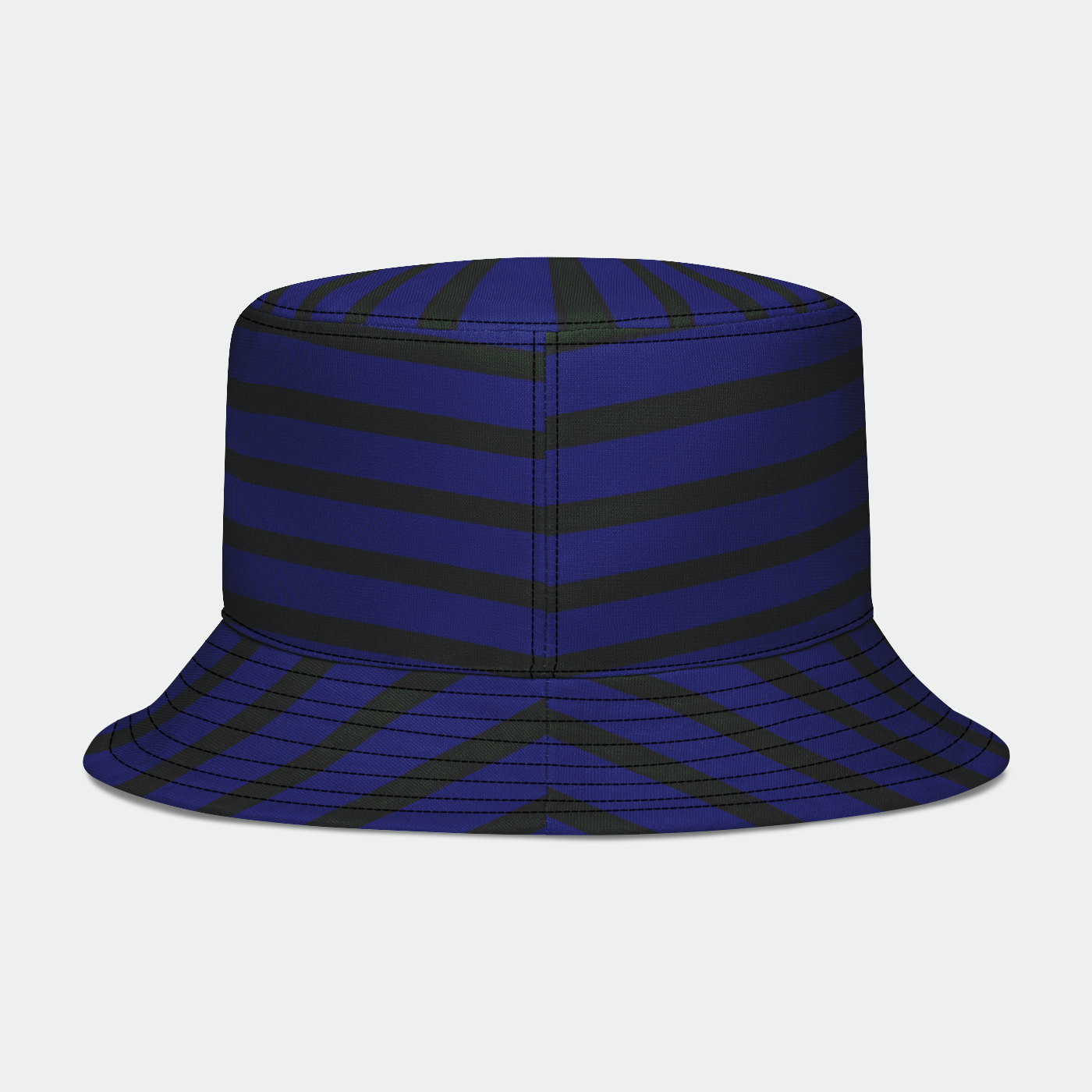 Fine Blue Stripe With Green Bucket Hat