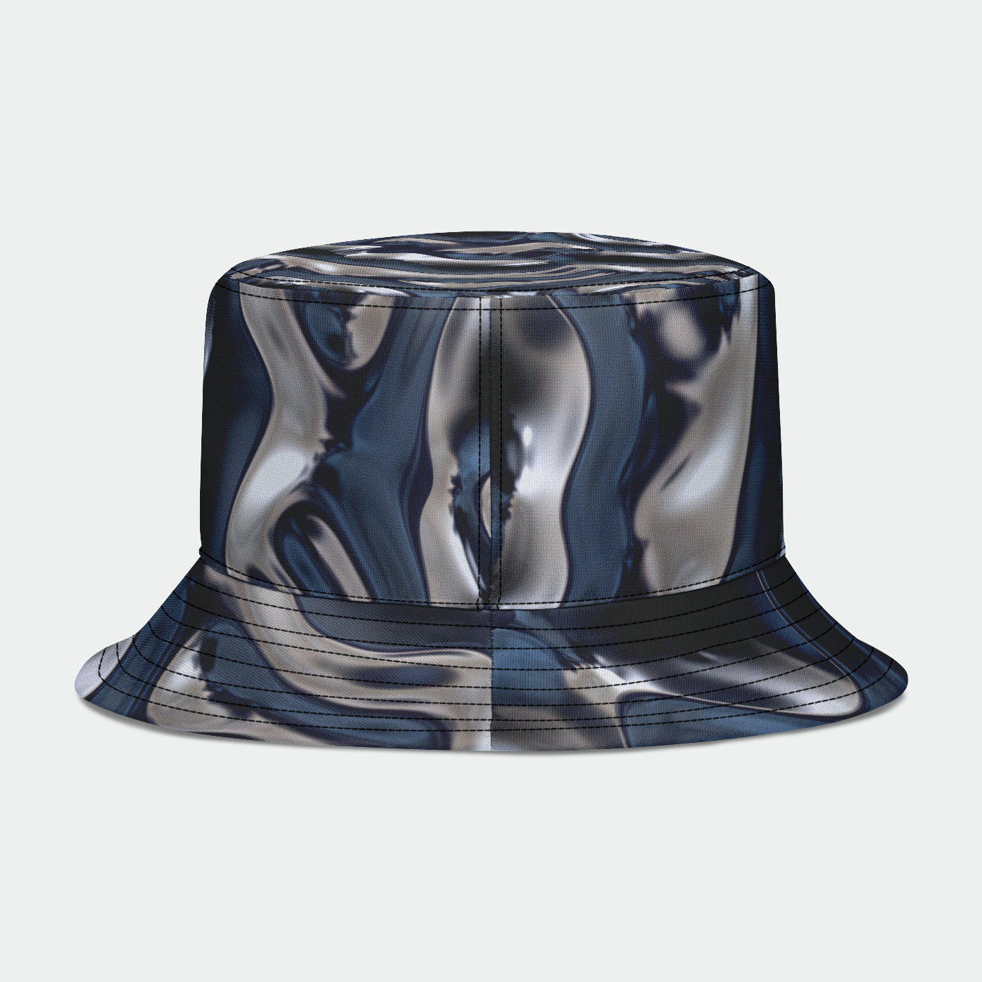 Silver Liquid Metal Bucket Hat
