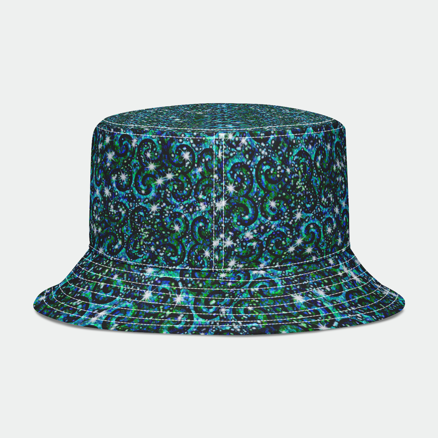 Blue Sparkle Swirl Bucket Hat