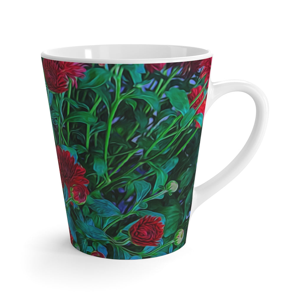 Red Mums Latte mug