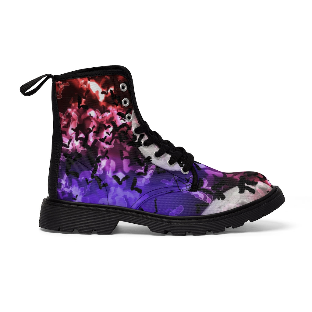 Bokeh Light Bats Women's Canvas Boots
