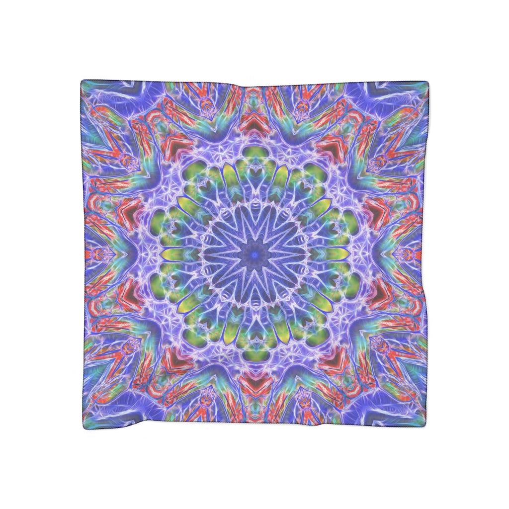 Blue Red Kaleidoscope Poly Scarf