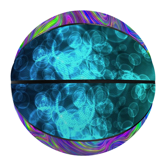 Abstract With Blue Ocean Bokeh Customized Basketball for All Ages and Levels Custom Full Pads Personalized Basketball