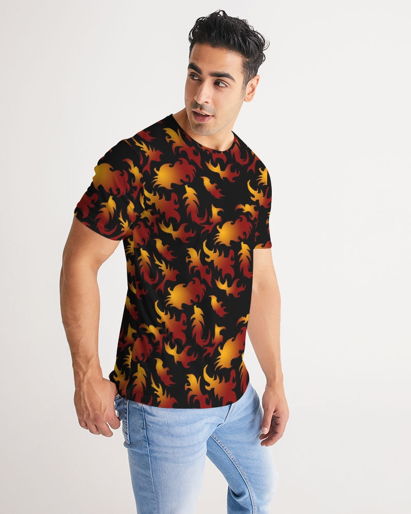Abstract Flames Pattern Men's Tee