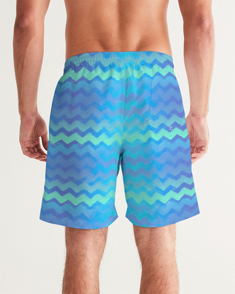 Mermaid Stripes Men's Swim Trunk