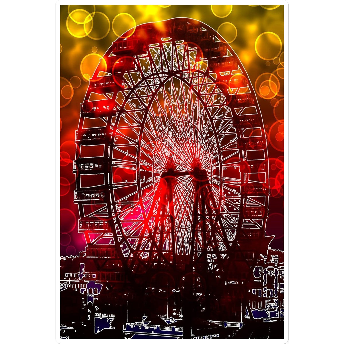Bokeh Light Ferris Wheel Sticker