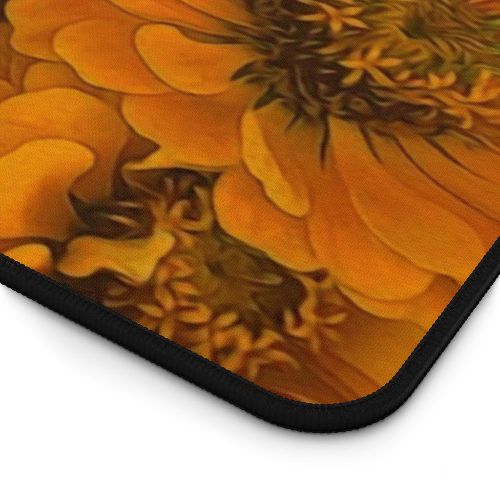 Yellow Zinnias Desk Mat