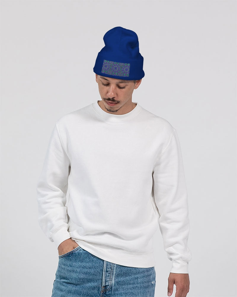 Blue Green Purple Kaleidoscope Solid Knit Beanie | Sportsman