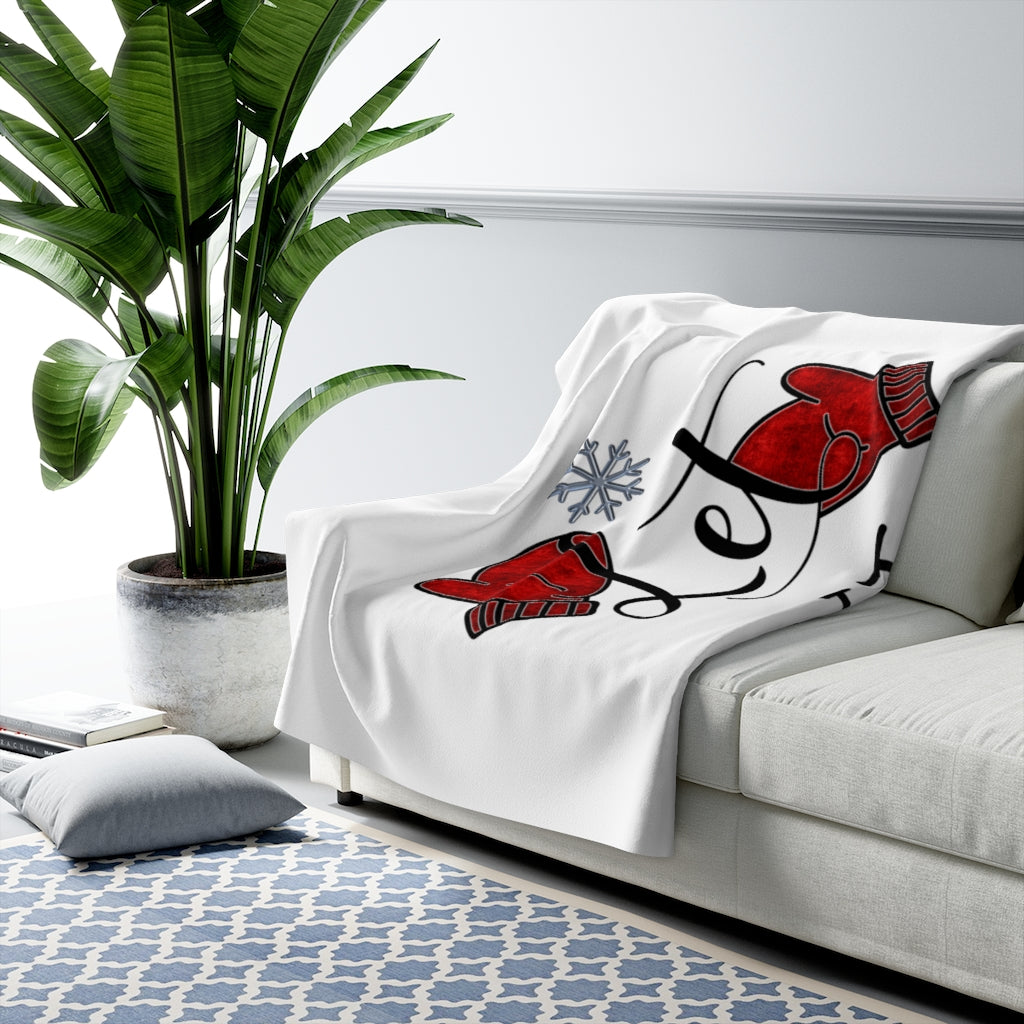 Let It Snow Sherpa Fleece Blanket