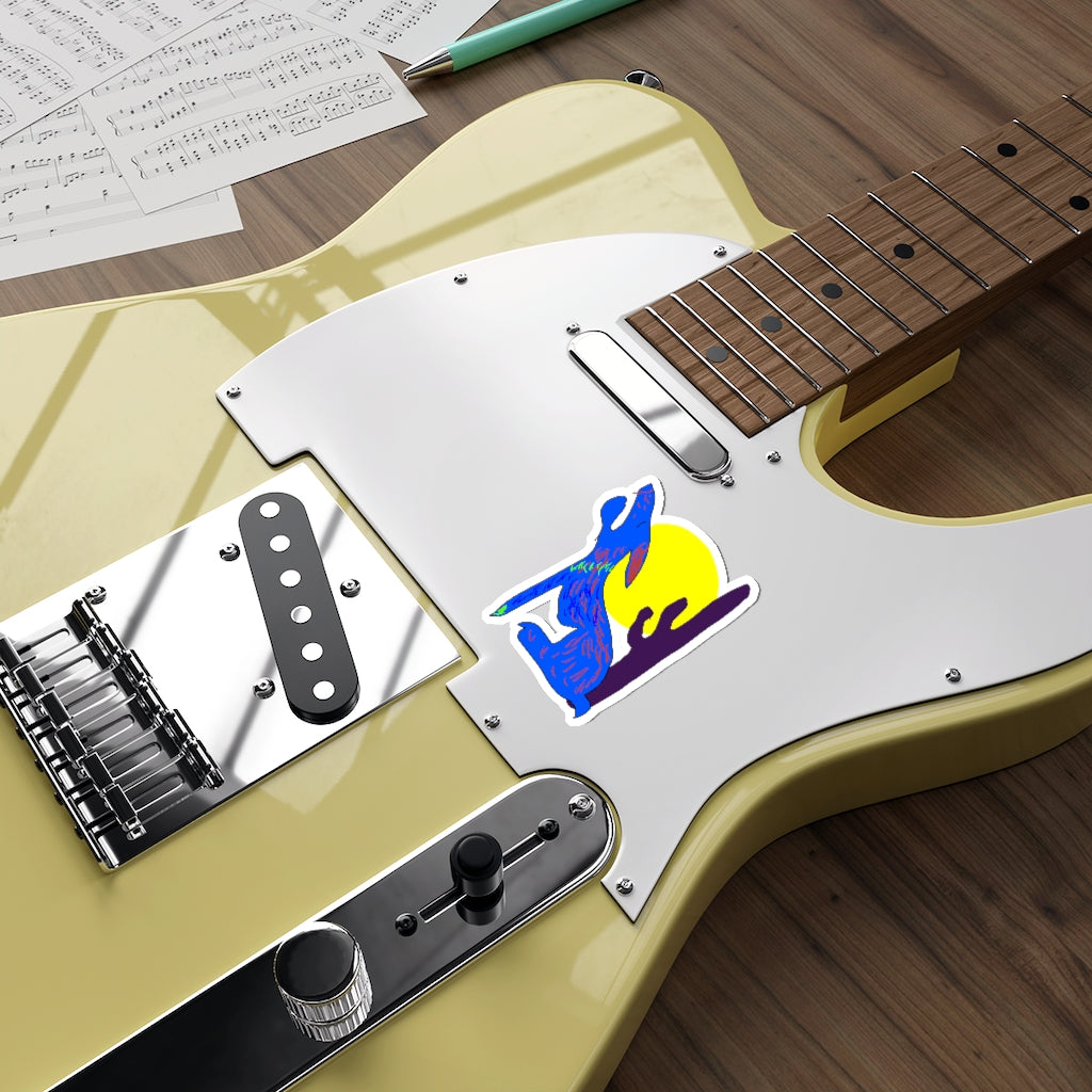 Blue Coyote Die-Cut Stickers