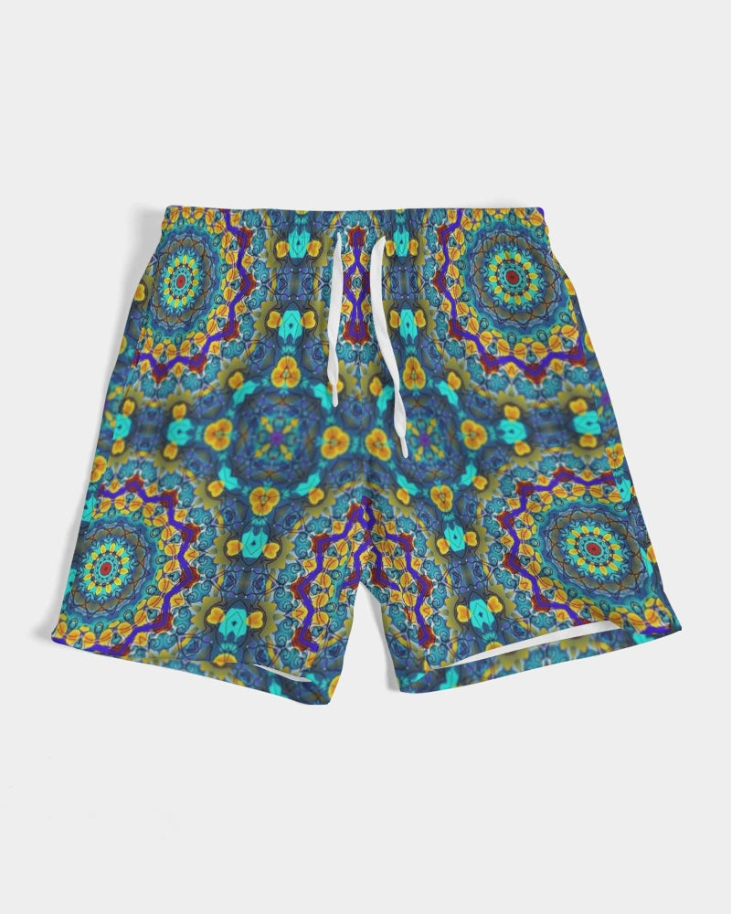 Blue Green Blur Kaleidoscope Men's Swim Trunk