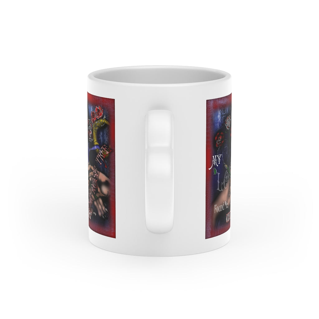 My Love Found Me Under a Rose Tree Heart-Shaped Mug