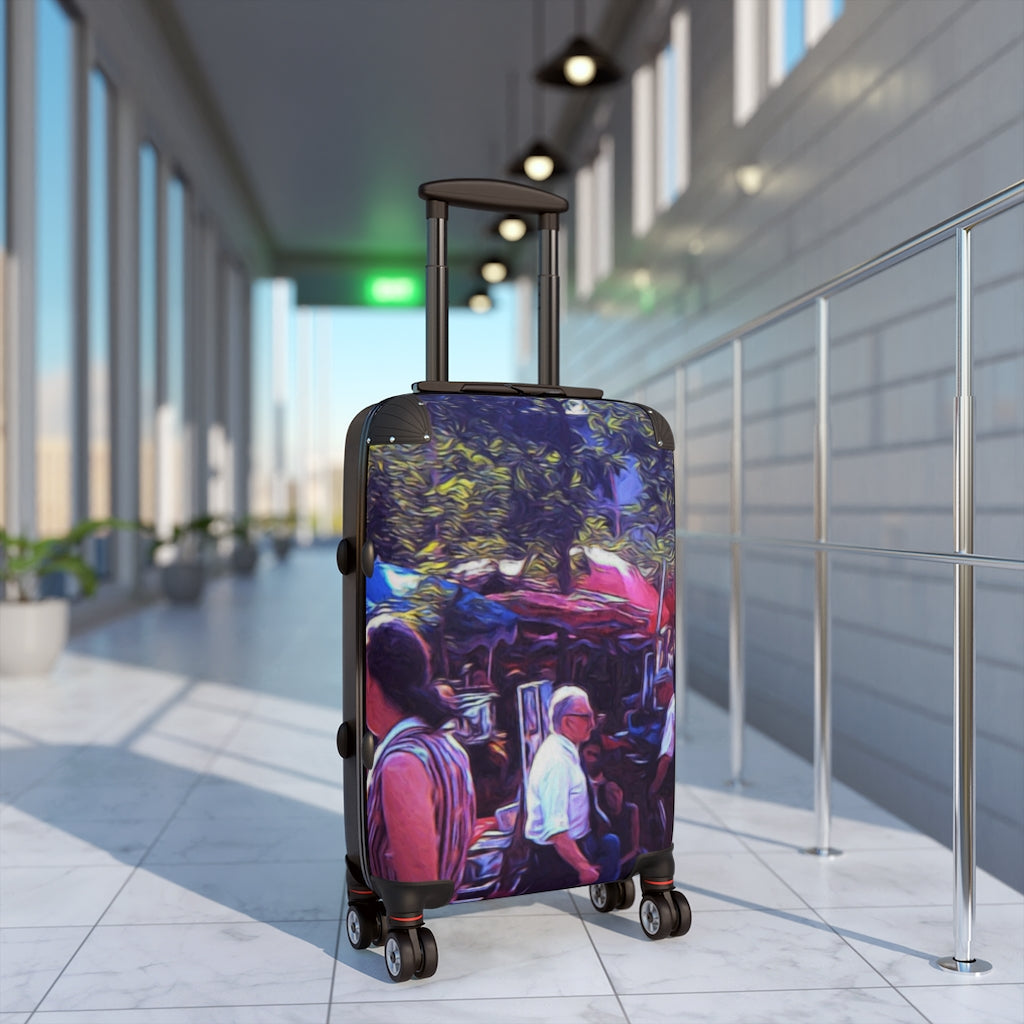 Vintage Travel Art Market Gathering Cabin Suitcase