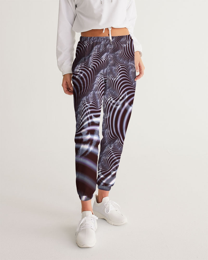 Black and White Spiral Fractal Women's Track Pants