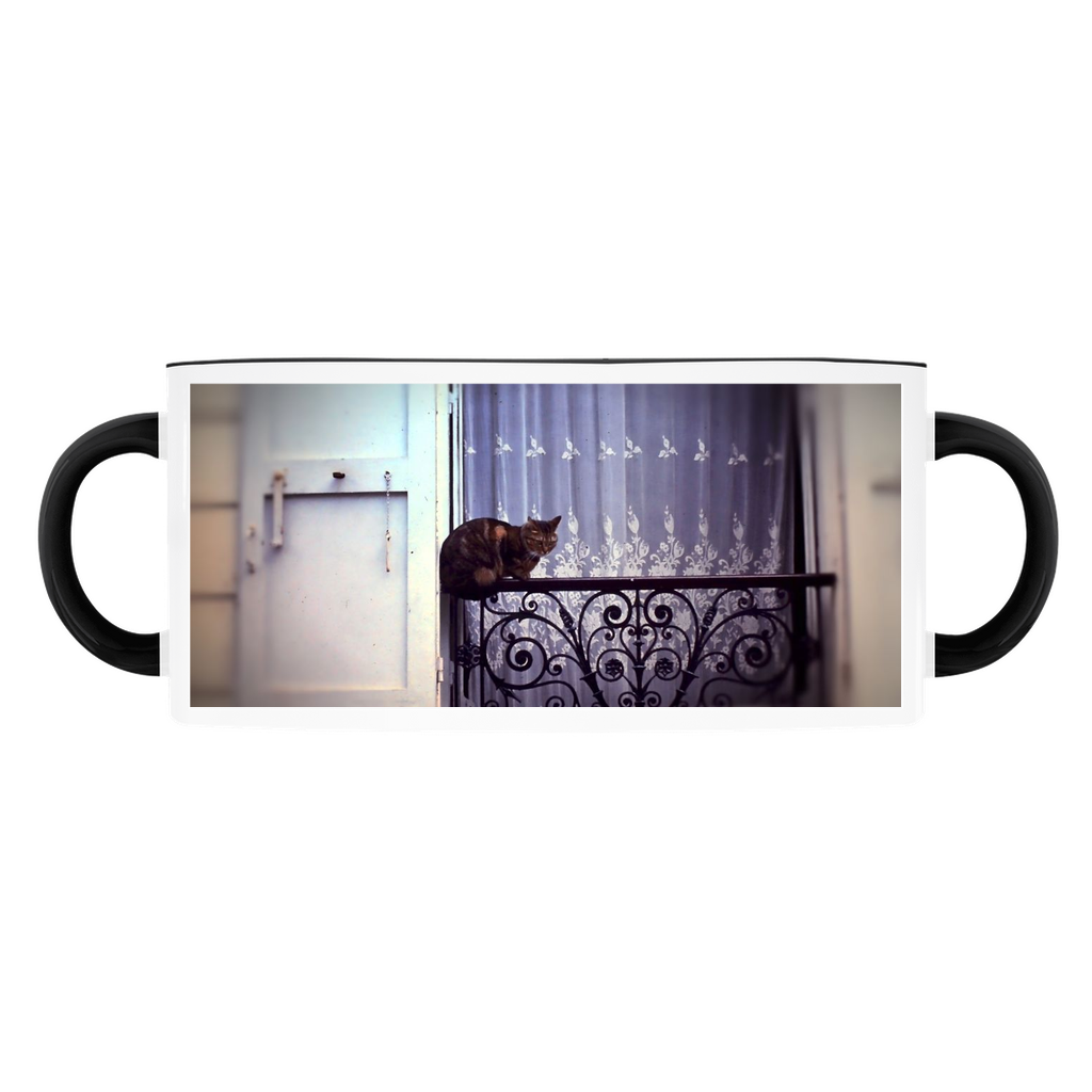Cat on a French Balcony 1967 Accent Mugs