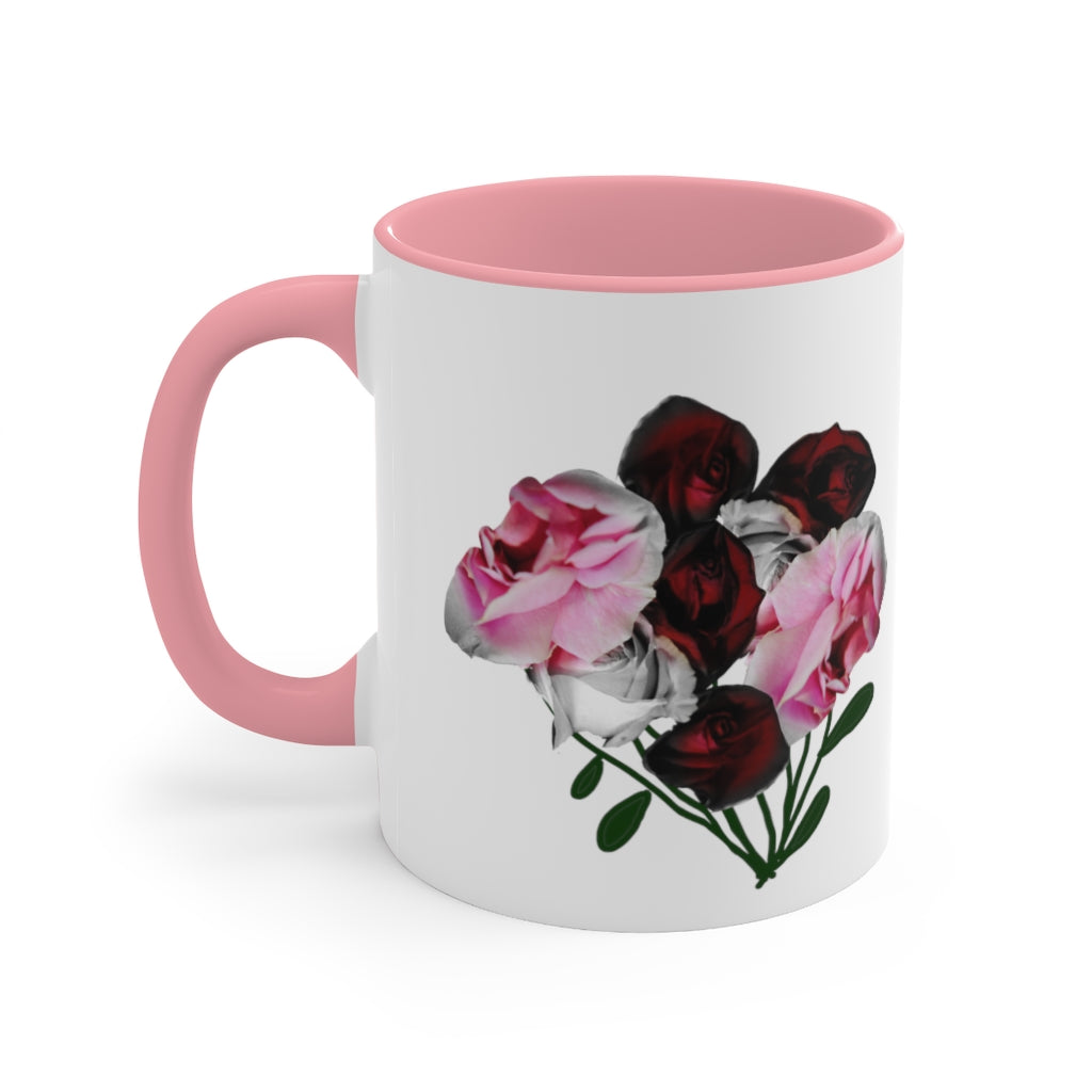 Pink and Red Roses Accent Mug