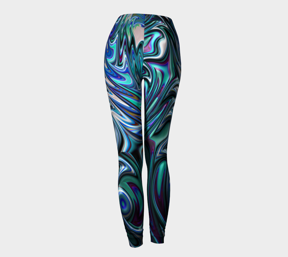 Blue Green Fractal 17 Leggings