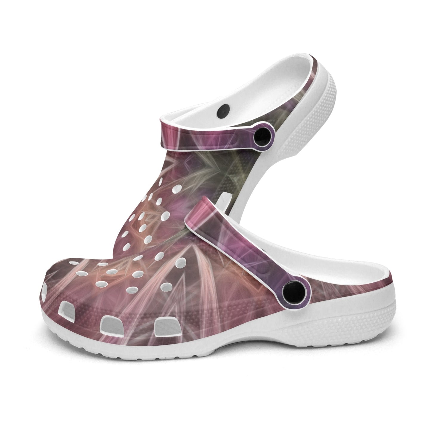 Pink Purple Kaleidoscope 413. All Over Printed Clogs