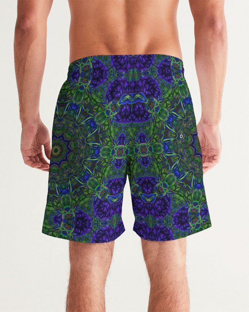 blue Green Ribbon Kaleidoscope Men's Swim Trunk