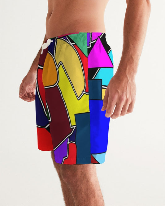 Crazy Color Abstract Men's Swim Trunk