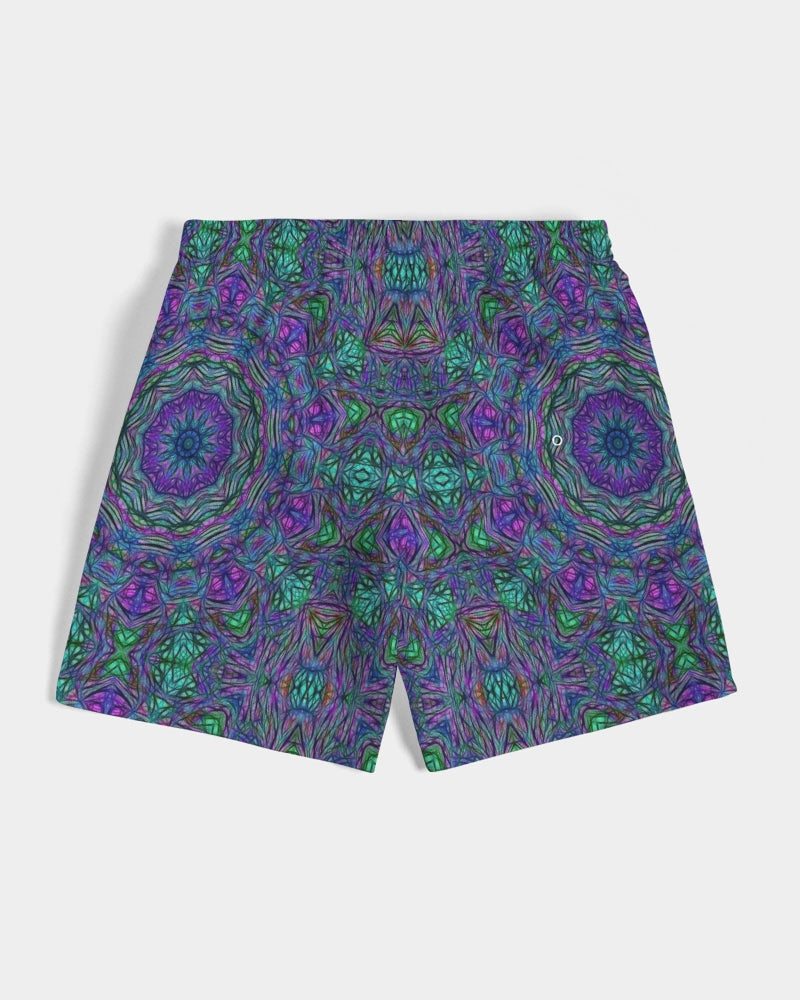 Blue Green Purple Kaleidoscope Men's Swim Trunk