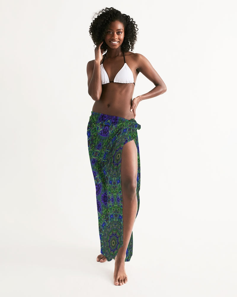 blue Green Ribbon Kaleidoscope Swim Cover Up