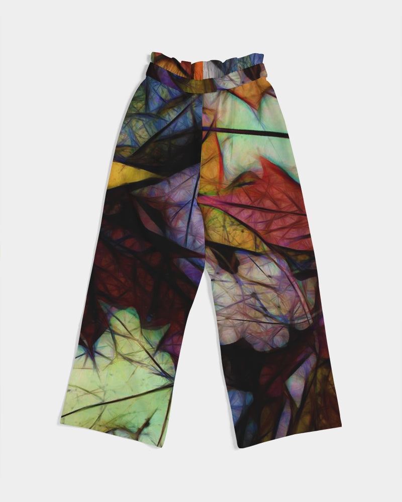 Fall Leaves Abstract Women's High-Rise Wide Leg Pants