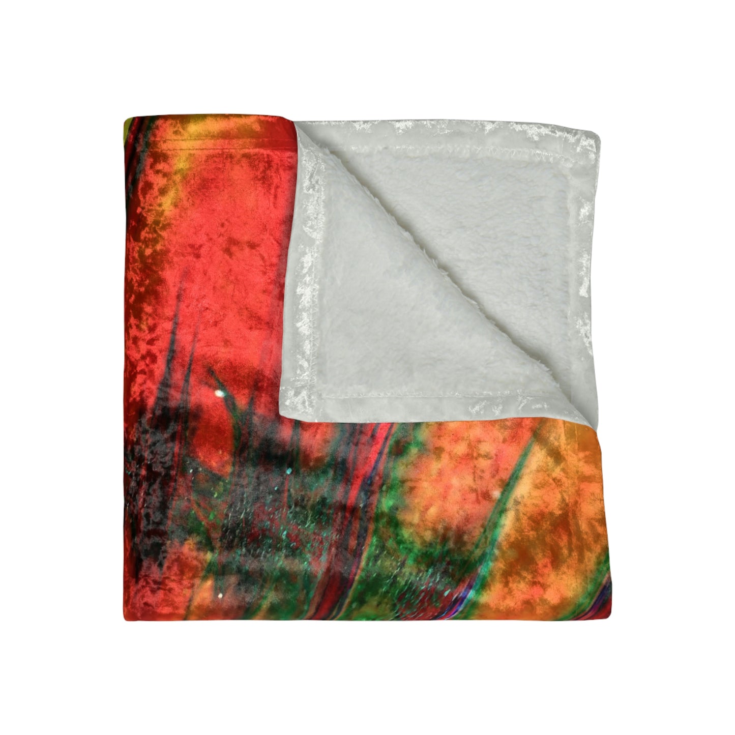 Orange Daisy Crushed Velvet Blanket