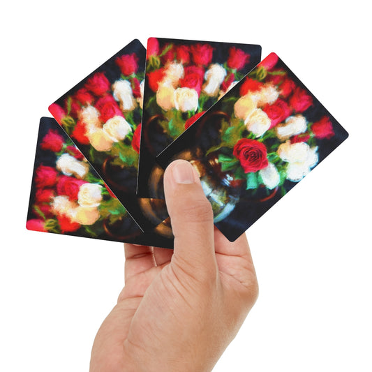 Red Roses In a Vase Poker Cards