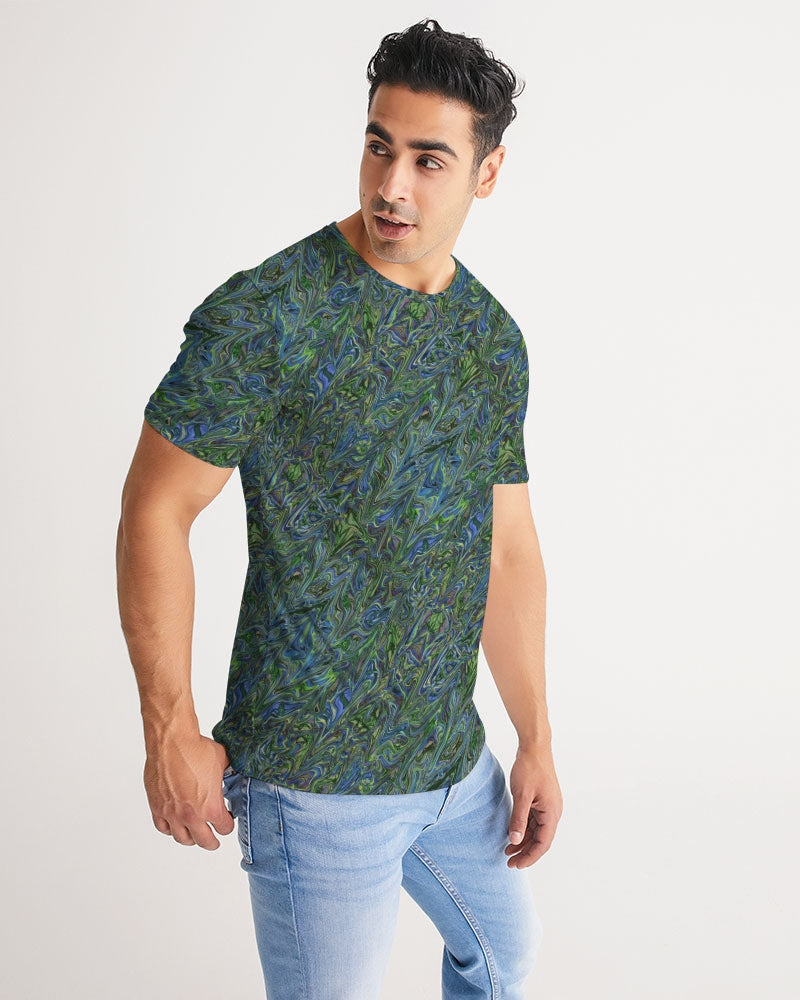 Blue Green Liquid Marbling Men's Tee