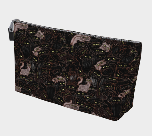 Black Cats Pattern Makeup Bag