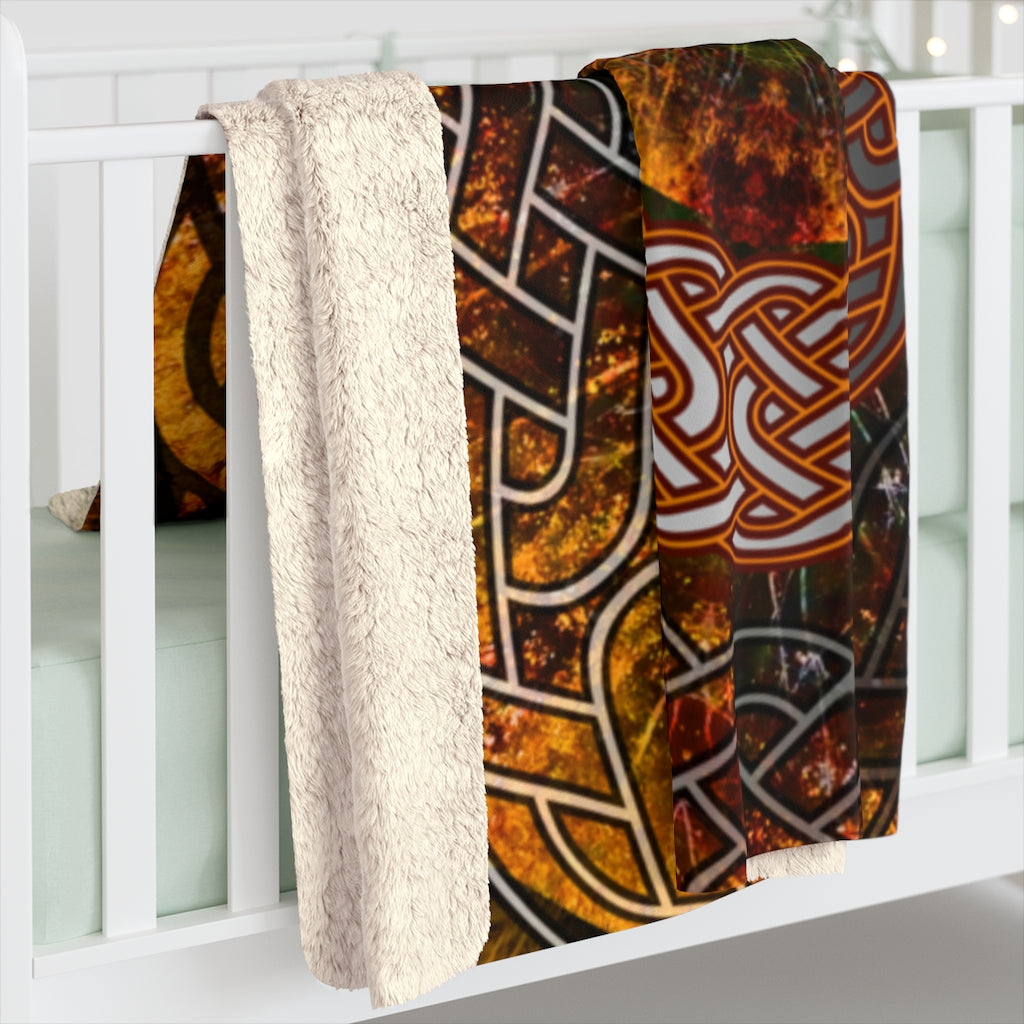 Fall Celtic Knot Sherpa Fleece Blanket